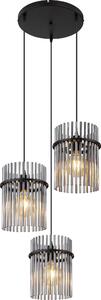 Globo Lighting lampada a sospensione in metallo nero opaco, 3x E27