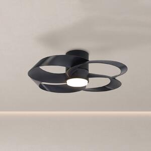 Mantra Iluminación Ventilatore da soffitto a LED Rose nero Motore DC silenzioso Ø 65 cm CCT