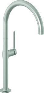 Kludi REEF, miscelatore monocomando per lavello, comando laterale, acciaio inox, finitura nichel, 1 pz