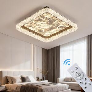 Plafoniera LED dimmerabile con telecomando, a variazione continua 3000-7000 K, a risparmio energetico e durevole, dal design moderno in bianco o nero, ideale per soggiorno, camera da letto e cucina (251-FX-BL)