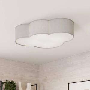 TK Lighting Plafoniera Cloud di tessuto, lunga 62 cm, grigio