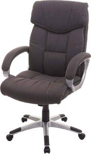 Sedia da ufficio HWC-A71, sedia direzionale girevole da scrivania, tessuto/tessuto, FSC® ~ grigio scuro