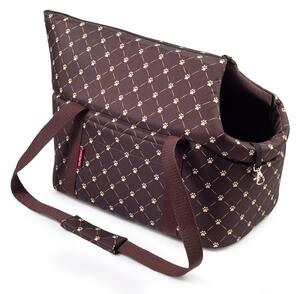 Borsa per cani - marrone/fantasia: zampe, da L a 15 kg - borsa per cani di piccola e media taglia, cuccioli, gatti
