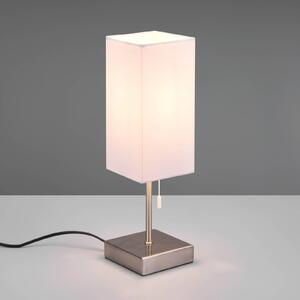 Reality Leuchten Lampada da tavolo Ole con porta USB, bianco/nichel