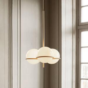 Ferm LIVING Lampadario Era, beige, vetro, ferro, Ø 48 cm