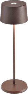 Lampada a led da tavolo Olivia Pro Corten ricaricabile e dimmerabile
