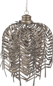 Lampada a sospensione Clayre & Eef Ø 49x66 cm Foglie di ferro grigio oro