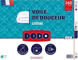 DODO - Piumino ultraleggero 100 g/m² - Morbido voile - 240 x 260 cm - Bianco