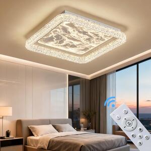 Plafoniera LED dimmerabile con telecomando, a variazione continua 3000-7000 K, a risparmio energetico e durevole, dal design moderno in bianco o nero, ideale per soggiorno, camera da letto e cucina (251-FX-WH)