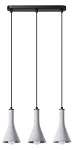 Lampada a sospensione REA 3L in cemento 3xE14 10W calcestruzzo 110x12x46cm Sollux Lighting