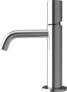Doporro Miscelatore Monocomando per Lavabo Bagno Senza Leva, Rubinetto con Flessibili Acqua Calda Fredda in Ottone Cromato H 20,7 cm WAO-7701