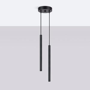 Lampada a sospensione ARCHE 2P nero 2xG9 8W acciaio 118x15x15cm Sollux Lighting