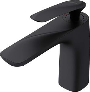 Doporro Rubinetto Bagno Miscelatore per Lavabo Caldo e Freddo Regolabile Miscelatore Monocomando 16.5cm WAM-7201 Nero Opaco