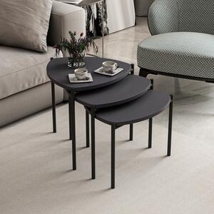 Skye Decor, Lenny - Antracite, set di tavolini (3 pezzi), antracite, 100 % LISCIO RIVESTITO IN MELAMINA, 45 x 45 x 45 cm