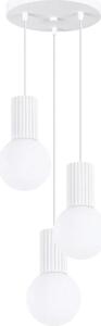 Lampada a sospensione HALO 3P bianco 3xG9 8W alluminio/vetro 125x25x25cm Sollux Lighting