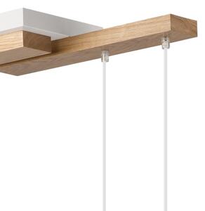 Lampadario a sospensione con filo CORTINA 2xE27/15W/230V + 2xG9/5W/230V bianco/quercia