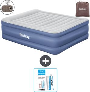 Materasso gonfiabile Bestway - 2 persone - 152 x 203 x 61 cm - Grigio/Blu - Accessori inclusi