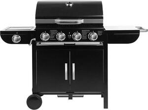 Barbecue a gas - carrello barbecue KKLQ8-64 - gas naturale - 4 bruciatori - 2,93 kW - accensione piezoelettrica - termometro - acciaio smaltato porcellanato