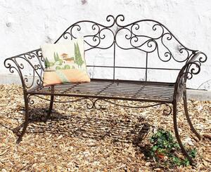 DanDiBo Panchina da giardino in metallo marrone resistente alle intemperie 146 cm 2 posti panchina da parco 111183 panchina in ferro antico giardino antico