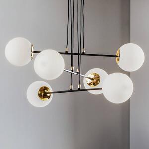 EMIBIG LIGHTING Lampada a sospensione Ognis 6, sei luci, nero/oro