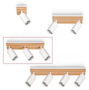Brilagi - Faretto orientabile SELE WOOD ACOUSTIC 3xGU10/30W/230V bianco/legno