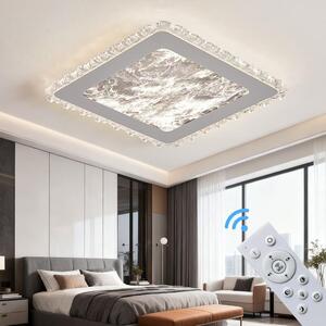 Plafoniera LED dimmerabile con telecomando, a variazione continua 3000-7000 K, a risparmio energetico e durevole, dal design moderno in bianco o nero, ideale per soggiorno, camera da letto e cucina (253-FX-WH)
