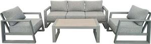 Set da giardino in alluminio Rojaplast BOSTON grigio