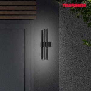 Telefunken Applique LED da esterni Graz indiretta 3 luci nero