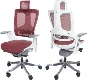 Sedia da ufficio MERRYFAIR Wau 2, sedia da scrivania girevole, imbottita/mesh, ergonomica ~ rosso