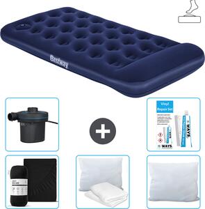 Materasso gonfiabile Bestway - 1 persona - 99 x 188 x 28 cm - Blu - Accessori inclusi