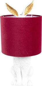 Clayre & Eef Lampada da tavolo Coniglio Ø 20x43 cm Bianco Rosso Poliresina