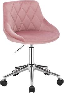Sedia da ufficio Bolt Edge in velluto – Rosa – Ergonomica – Con rotelle – Regolabile in altezza – Senza braccioli