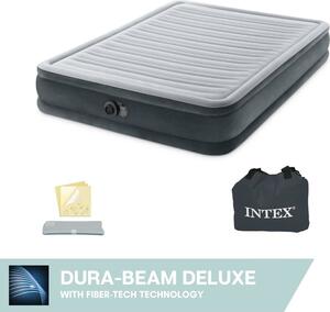 Materasso ad aria - Intex Comfort Plush Mid-Rise - 2 persone - 152x203x33 cm (LxLxA) - Grigio - Con pompa a motore incorporata