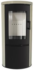 Stufa a legna in acciaio KRATKI AB S/DR ECO 5,5 kW Ø 150 crème rivestimento decorativo