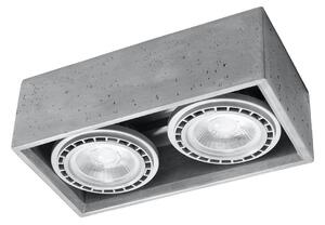 Lampada da soffitto QUATRO 2 in cemento 2xGU10/ES111 10W calcestruzzo 9x14x27cm Sollux Lighting