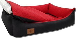 Letto per cani - 100 x 70 cm - rivestimento lavabile - impermeabile - letto per cani - cuscino - rosso / nero