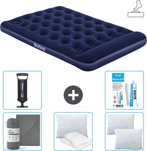 Materasso gonfiabile Bestway - Letto alla francese - 137 x 191 x 28 cm - Blu - Accessori inclusi