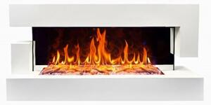 CHEMIN'ARTE - Caminetto elettrico da parete Quartz 120 cm – Effetto fiamme LED, riscaldamento programmabile, telecomando