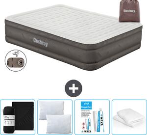 Materasso gonfiabile Bestway - 2 persone - 152 x 203 x 46 cm - Marrone - Accessori inclusi