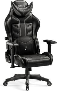 Diablo X- Ray Gaming Armchair Poltrona da ufficio 4D Braccioli Design ergonomico Similcuoio Perforazione Funzione dondolo King Size Nero-Grigio
