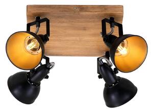 Faretto orientabile e inclinabile 4x E14 25 W nero-oro legno Briloner