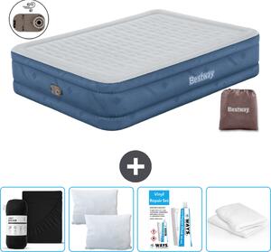Materasso gonfiabile Bestway - 2 persone - 152 x 203 x 46 cm - Grigio - Accessori inclusi