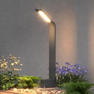 Doporro Lampione da Giardino 40 cm IP65 con LED 6W 3000K C Paletto Luminoso da Esterno in Alluminio Grigio Scuro per Sentieri, Vialetti, Terrazze e Cortili, Design Moderno