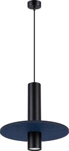 Lampada a sospensione PELTA 1 nero/navy 1xGU10 10W feltro/acciaio 126x30x30cm Sollux Lighting