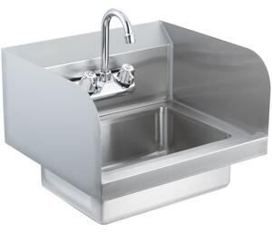 Lavabo Deluxe - Lavamani con rubinetto - Installazione a parete - Ideale per ristoranti e uso domestico - Compatto ed elegante - 432x381x330 mm