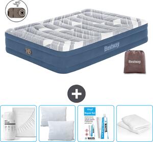 Materasso gonfiabile Bestway - 2 persone - 152 x 203 x 36 cm - Blu - Accessori inclusi