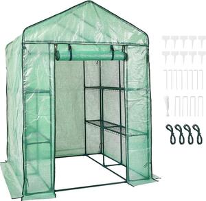 Serra per pomodori 141x141x200cm - Robusta serra per pomodori - Può contenere fino a 15 kg - Materiale PE e acciaio tubolare - Con 4 ripiani - Ideale per gli ortaggi - Casa per piante da giardino