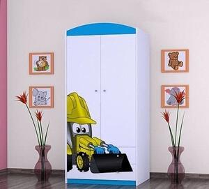 BDW Armadio, 2 ante, 2 cassetti, guardaroba, 180x90 cm, blu