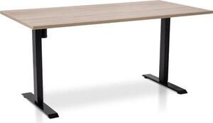 Scrivania regolabile elettricamente | MRC EASY 160 x 80 cm | struttura nera - piano centrale in rovere