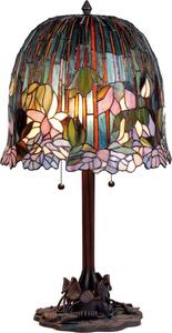 Lampada da tavolo Tiffany Clayre & Eef Ø 35x68 cm Fiori di vetro rosa verde